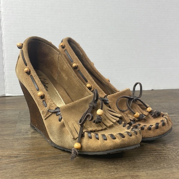 Sam Edeman Angelina Wedge Moccasin with Wood Heel, size 8.5 - Picture 3 of 8